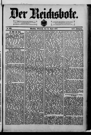 Der Reichsbote on Apr 21, 1897