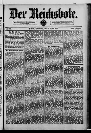Der Reichsbote on Apr 29, 1897