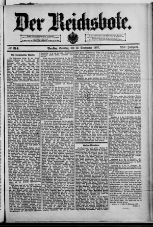 Der Reichsbote on Sep 12, 1897