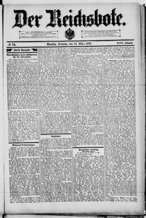 Der Reichsbote on Mar 13, 1898