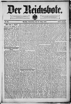 Der Reichsbote on Mar 24, 1898