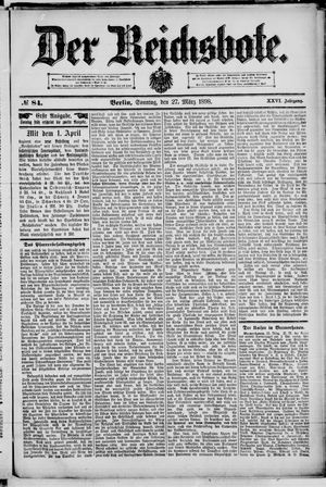 Der Reichsbote on Mar 27, 1898