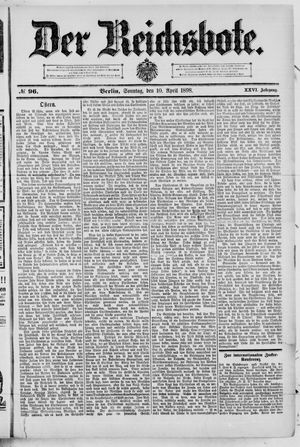 Der Reichsbote on Apr 10, 1898