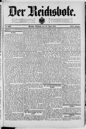 Der Reichsbote vom 20.04.1898