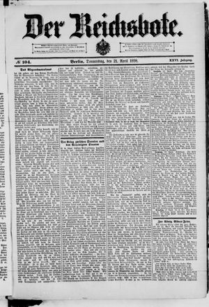 Der Reichsbote on Apr 21, 1898
