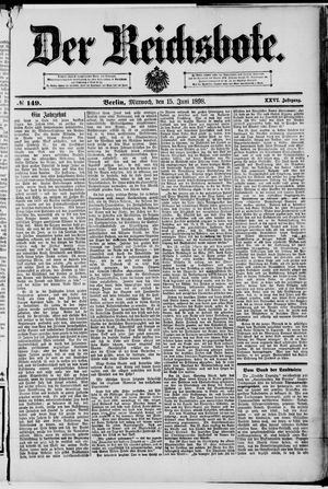 Der Reichsbote vom 15.06.1898