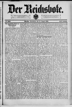 Der Reichsbote on Aug 13, 1898