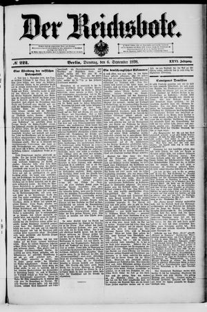 Der Reichsbote on Sep 6, 1898