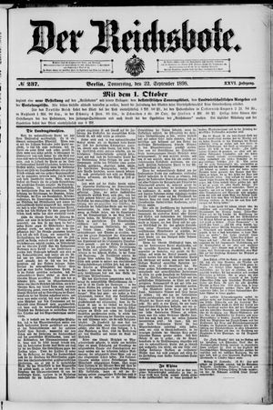 Der Reichsbote vom 22.09.1898