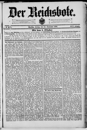 Der Reichsbote vom 23.09.1898