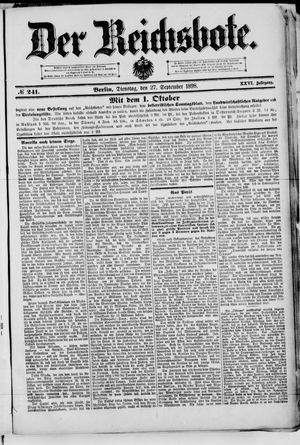 Der Reichsbote on Sep 27, 1898