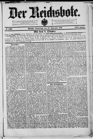 Der Reichsbote vom 29.09.1898