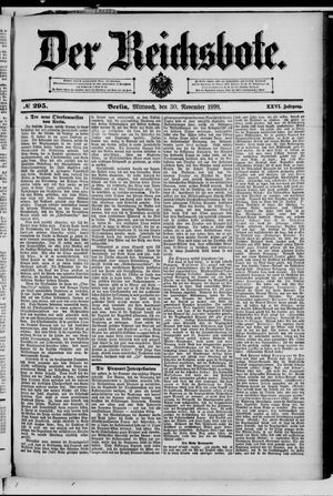 Der Reichsbote on Nov 30, 1898