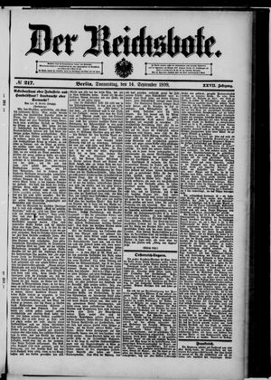 Der Reichsbote vom 14.09.1899
