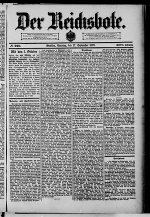 Der Reichsbote vom 17.09.1899