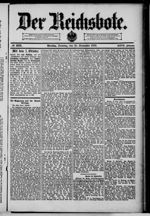 Der Reichsbote vom 26.09.1899