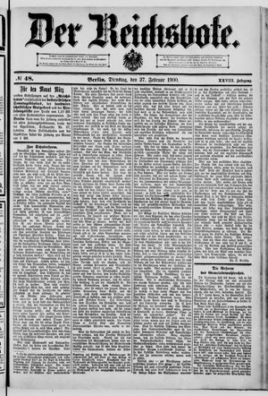 Der Reichsbote on Feb 27, 1900