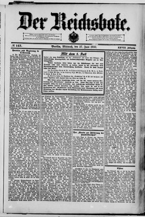 Der Reichsbote vom 27.06.1900