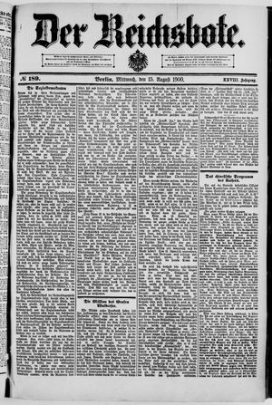 Der Reichsbote vom 15.08.1900