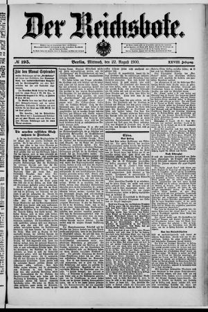 Der Reichsbote vom 22.08.1900