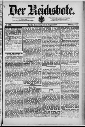 Der Reichsbote vom 23.08.1900