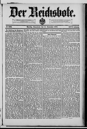 Der Reichsbote vom 15.09.1900