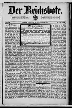 Der Reichsbote vom 20.09.1900