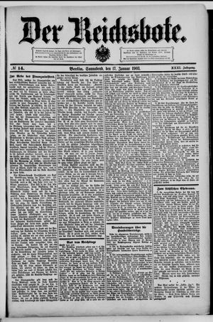 Der Reichsbote on Jan 17, 1903