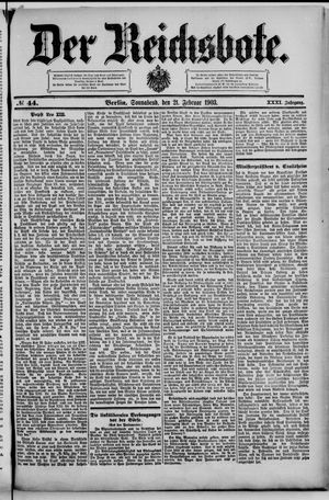 Der Reichsbote on Feb 21, 1903
