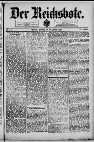 Der Reichsbote vom 22.02.1903