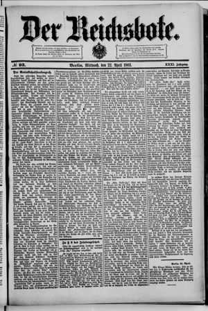 Der Reichsbote vom 22.04.1903