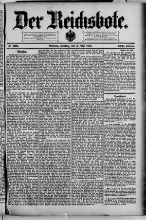 Der Reichsbote on May 31, 1903