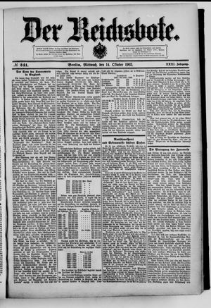 Der Reichsbote on Oct 14, 1903