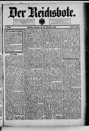 Der Reichsbote vom 29.11.1903