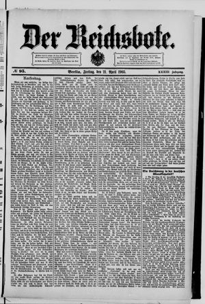 Der Reichsbote on Apr 21, 1905