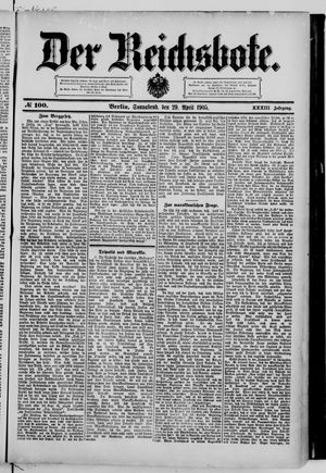 Der Reichsbote vom 29.04.1905