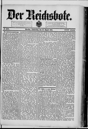 Der Reichsbote on Aug 10, 1905