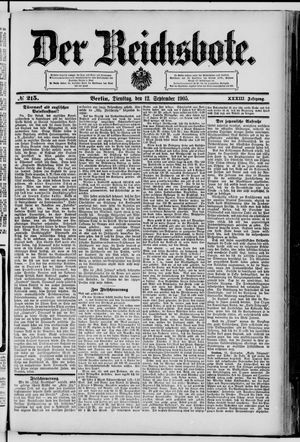 Der Reichsbote vom 12.09.1905