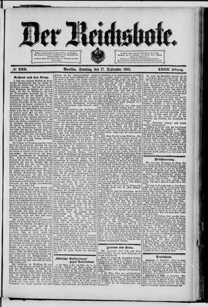 Der Reichsbote vom 17.09.1905