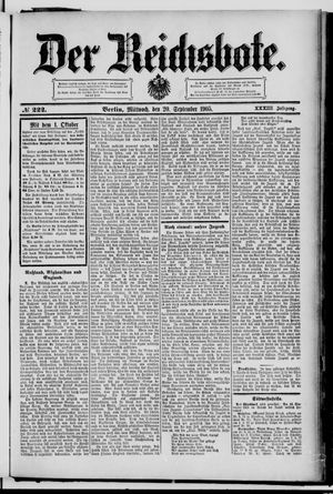 Der Reichsbote vom 20.09.1905