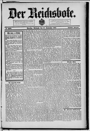 Der Reichsbote vom 27.09.1905