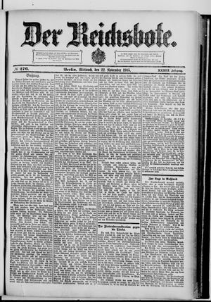 Der Reichsbote on Nov 22, 1905