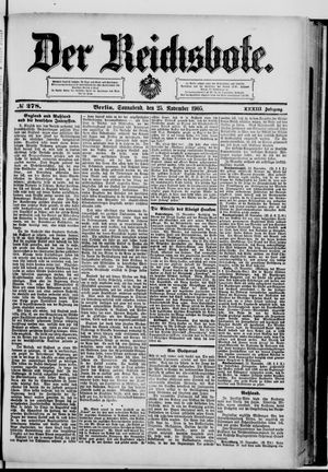 Der Reichsbote vom 25.11.1905