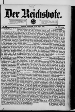 Der Reichsbote on Apr 21, 1906