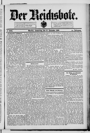 Der Reichsbote vom 13.09.1906