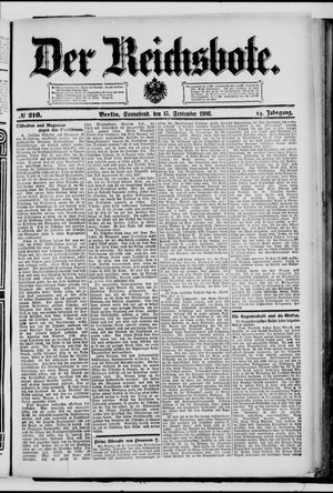 Der Reichsbote vom 15.09.1906