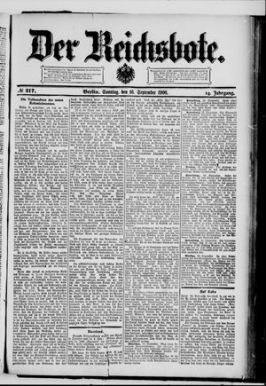 Der Reichsbote vom 16.09.1906