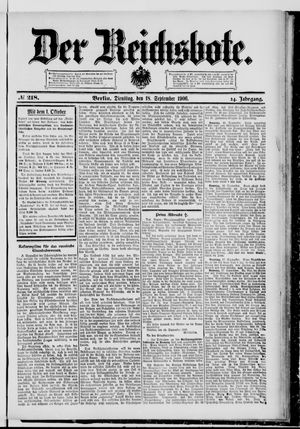 Der Reichsbote on Sep 18, 1906