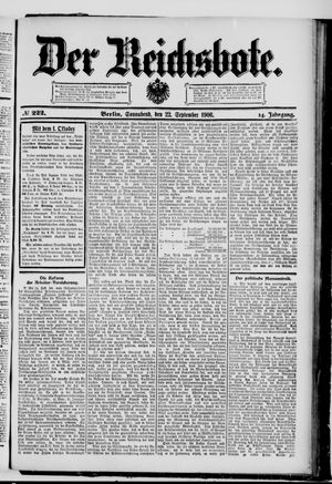 Der Reichsbote vom 22.09.1906