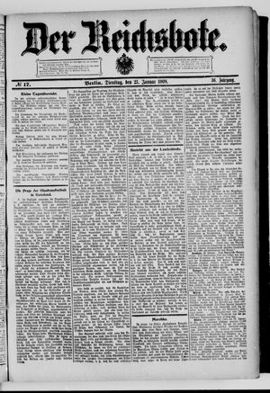 Der Reichsbote vom 21.01.1908